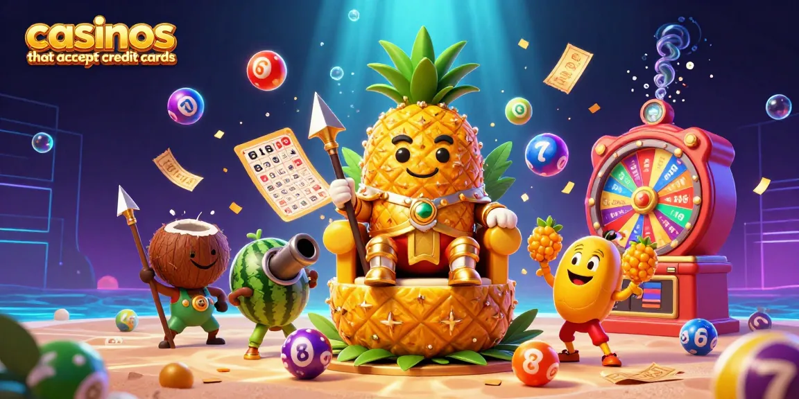 Experience vibrant gaming fun at casinos that accept credit cards with animated characters and lively elements.