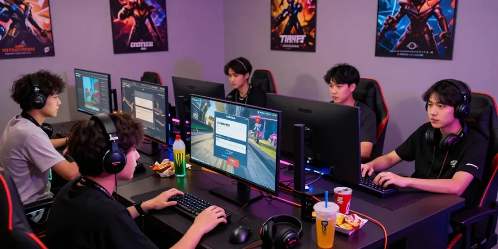 rokok88 login displayed on gaming monitor amidst enthusiastic gamers