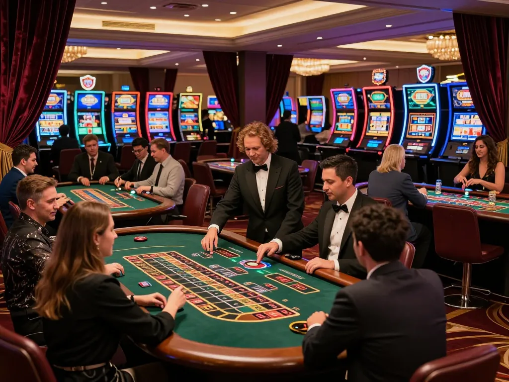 Engaged players enjoying classic roulette and blackjack games at the vibrant five88 casino floor.