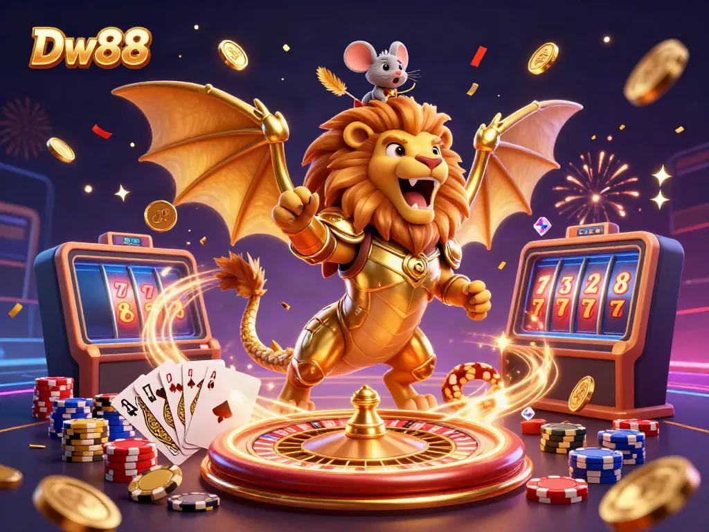 Experience thrilling gameplay at Dw88 with a captivating chimera and dazzling casino elements.