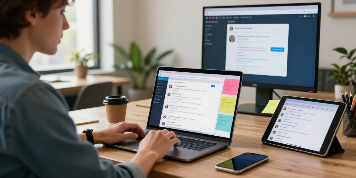 Engaging with the Telegram Web Version in a vibrant co-working space showcasing technology and creativity.