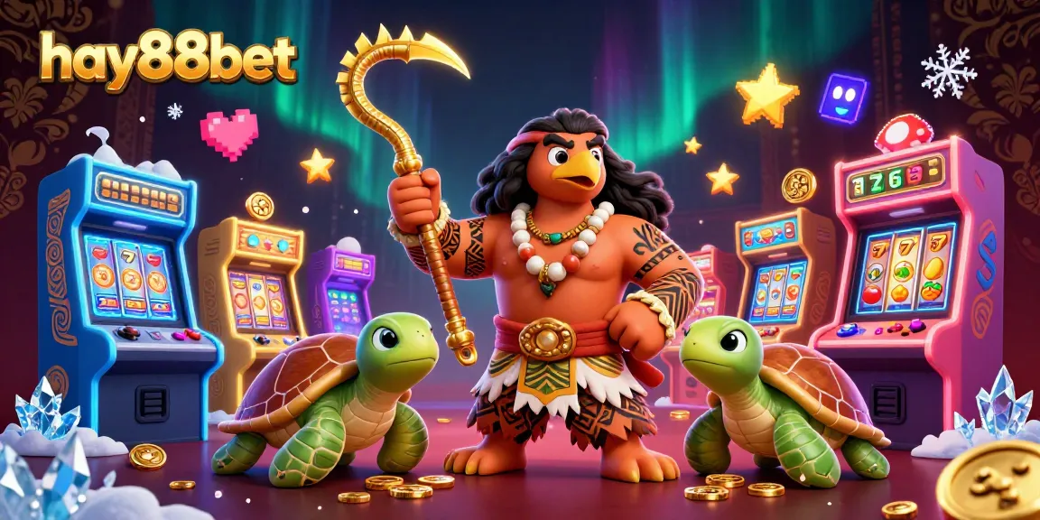 Engage with hay88bet's vibrant casino experience featuring slot reels and dynamic arcade elements