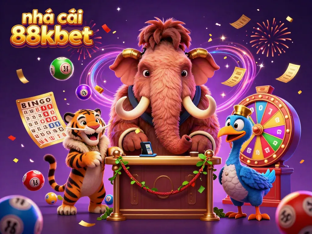 Engage with the vibrant action at nhà cái 88kbet featuring lively casino characters and lottery elements.