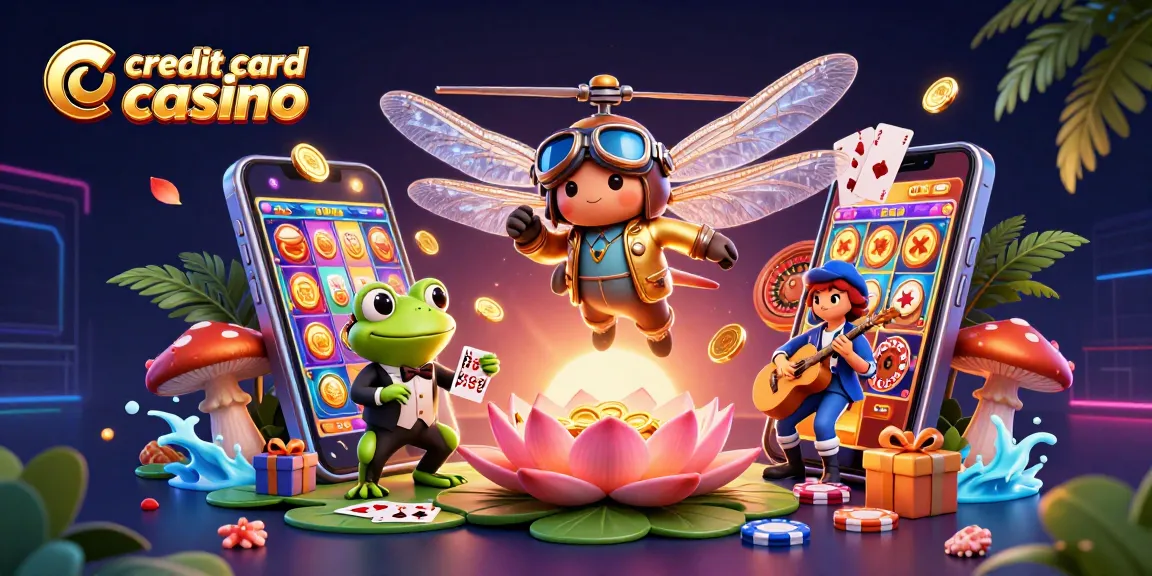 Experience the excitement at a credit card casino with a lively casino scene featuring colorful game interactions.
