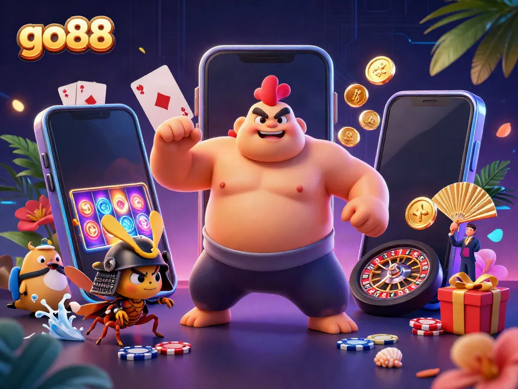 Experience thrilling casino gameplay with go88's vibrant characters and exciting game elements.