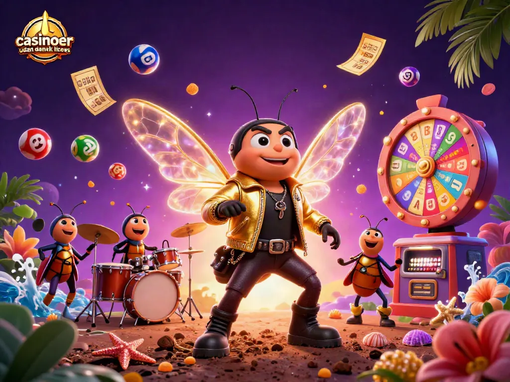 Experience vibrant gameplay with casinoer uden dansk licens featuring a rock star cicada and dynamic casino elements.