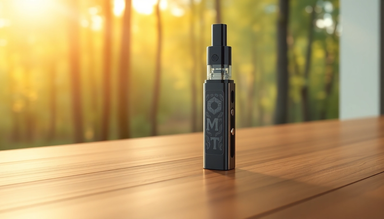 Buy DMT online with a stylish DMT vape cartridge featured on a calming wooden table.