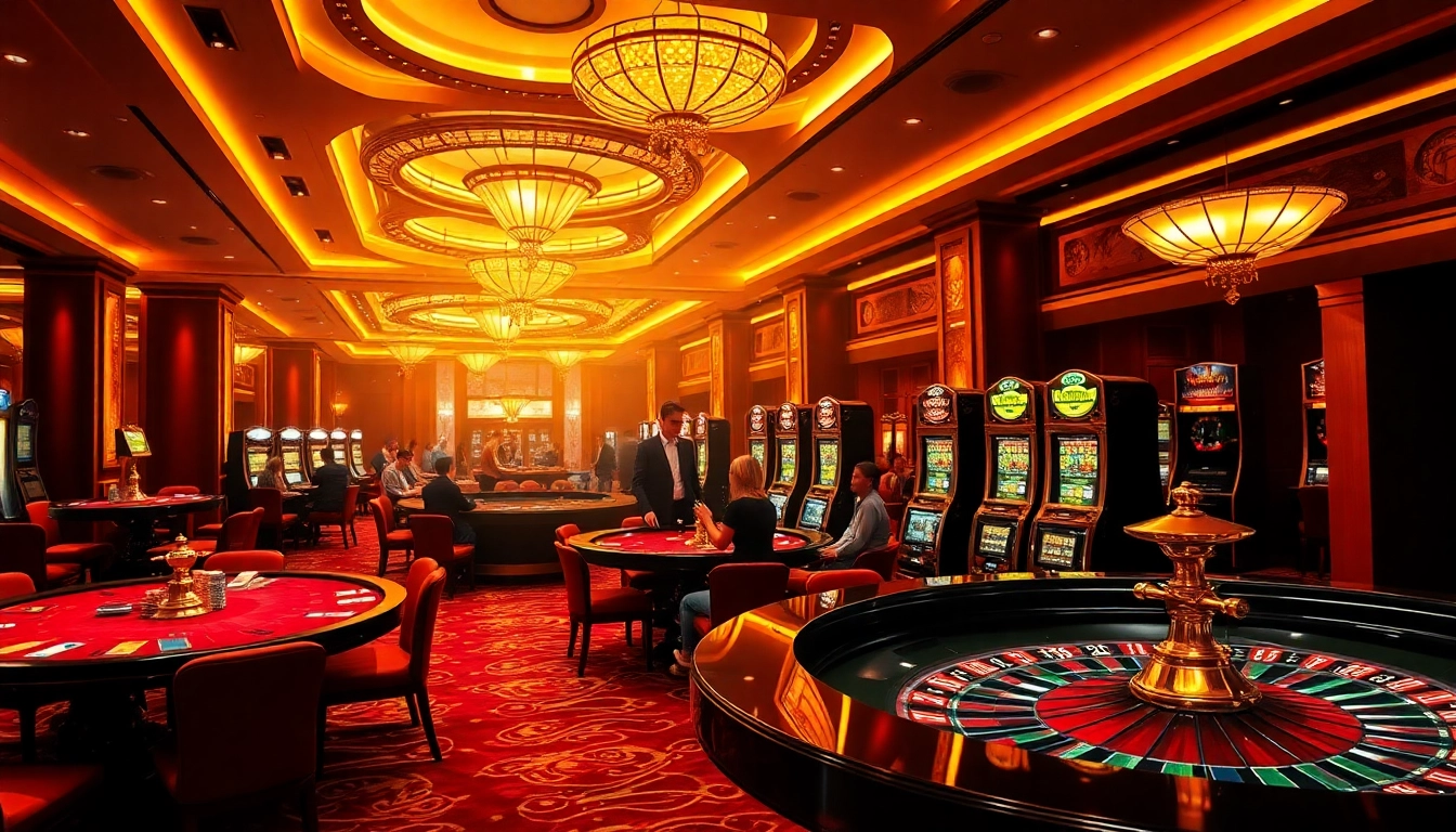 Nohu90 players engaging in exciting casino games at an elegant online casino.