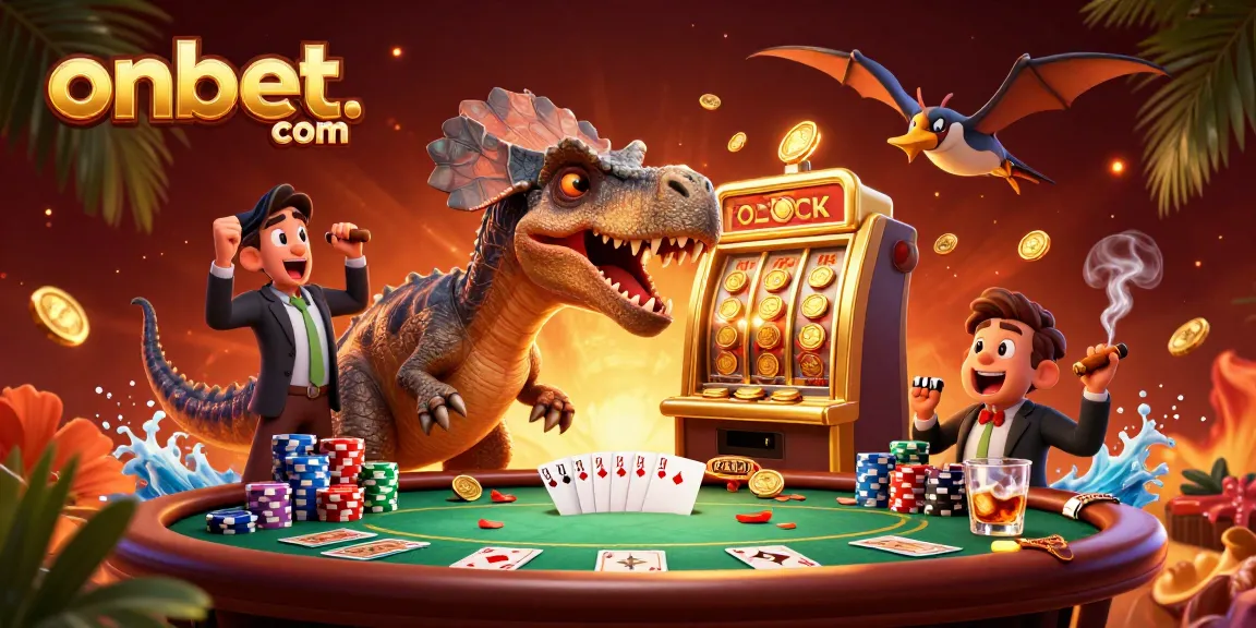 Experience thrilling gameplay at onbet. com with 3D characters in a dynamic casino setting.