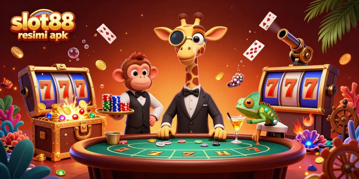 Experience the thrill of slot88 resmi apk with a vibrant casino atmosphere and engaging characters.