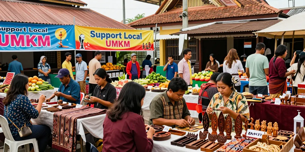 Local artisans showcasing rokok88 products in a vibrant marketplace.