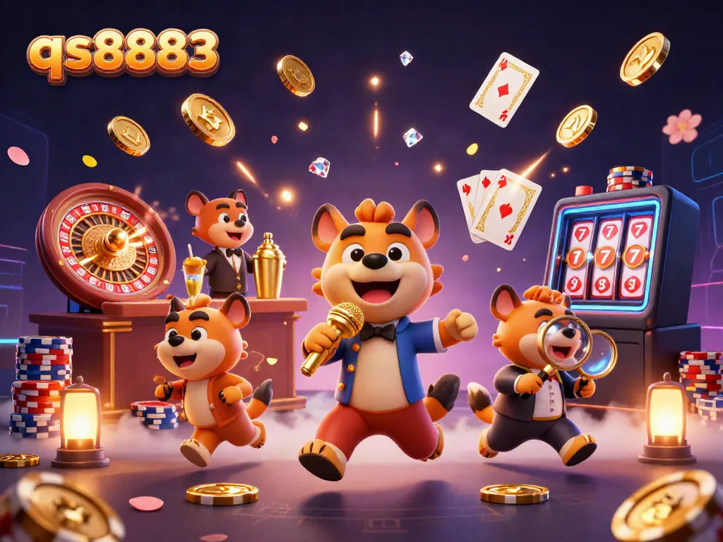 Hyenas entertain at a vibrant casino club, embodying the lively spirit of qs8883.