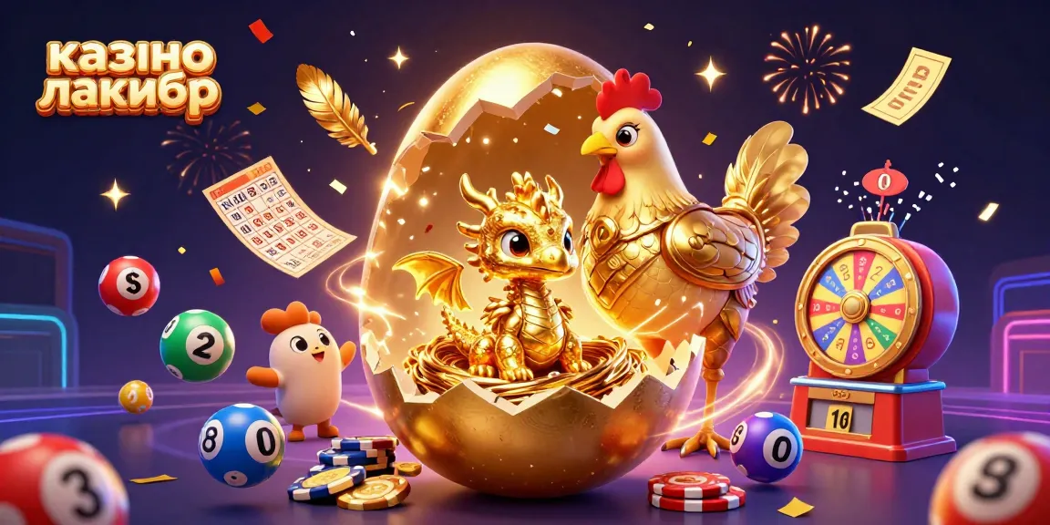 Experience the excitement at казино лакибир with a vibrant 3D illustration of a golden dragon and poker chips.