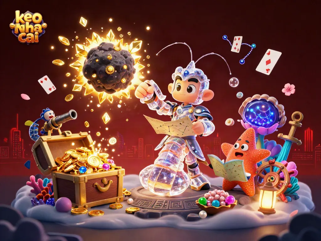 Engage with keo nha cai action, showcasing a galactic samurai mantis shrimp and vibrant casino features.